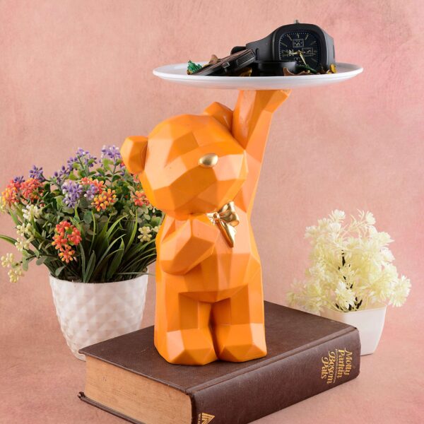 Cool Taddy Bear Showpiece for Home Decorative Showpiece | Taddy Bear with Paltter Statue for Home Decor Showpiece | Home Kitchen Decor | Office Decorative Item -2