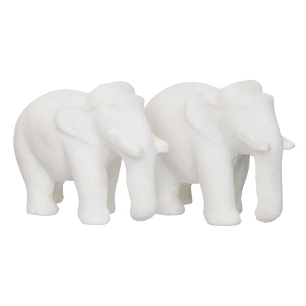 White Marble Elephant Showpieces Home Decor for Living Room, Table, Shelf for Vastu, Feng Shui, Office Decor, Gifting