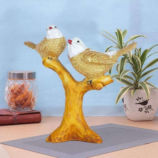 Resin Handcrafted Birds Couple On Tree Showpiece Bird Statue For Home Dcor Living Room Bedroom Table Top Antique Garden Decoration Items