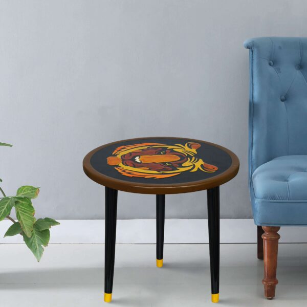 Wooden Round Side Table | Epoxy End Table | Coffee Table | Mid Century Modern Resine | Living Room Furnitur - Image 2